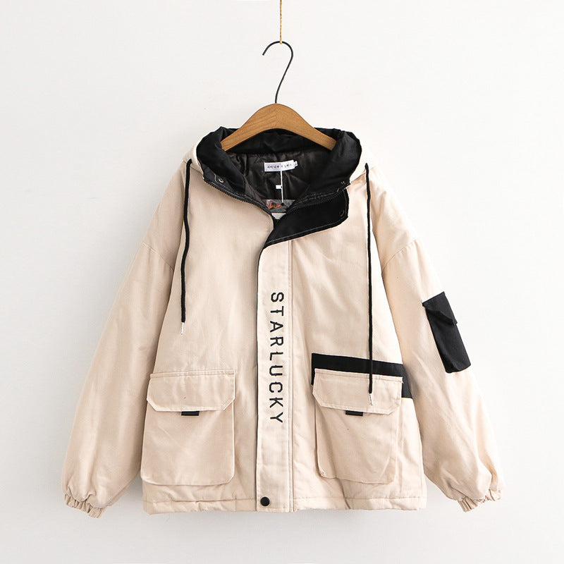 Student loose plus velvet padded padded clothes women