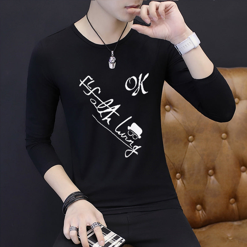 Long-sleeved Bottoming Autumn Clothes Korean Shirt T-shirt Men