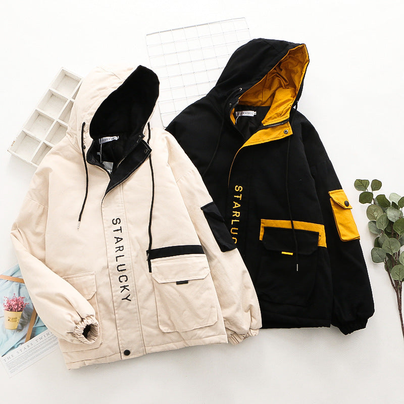 Student loose plus velvet padded padded clothes women