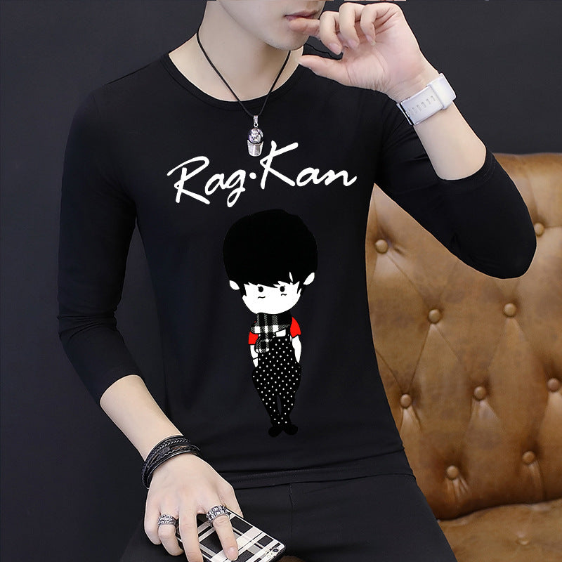 Long-sleeved Bottoming Autumn Clothes Korean Shirt T-shirt Men